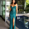 4130 TEAL 5 100x100 Primavera Couture 4129 Prom Dress